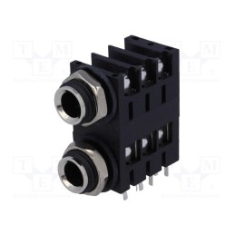 10 pcs : ACJS-MHD - Socket, Jack 6,3mm, female, double,stereo,with triple switch