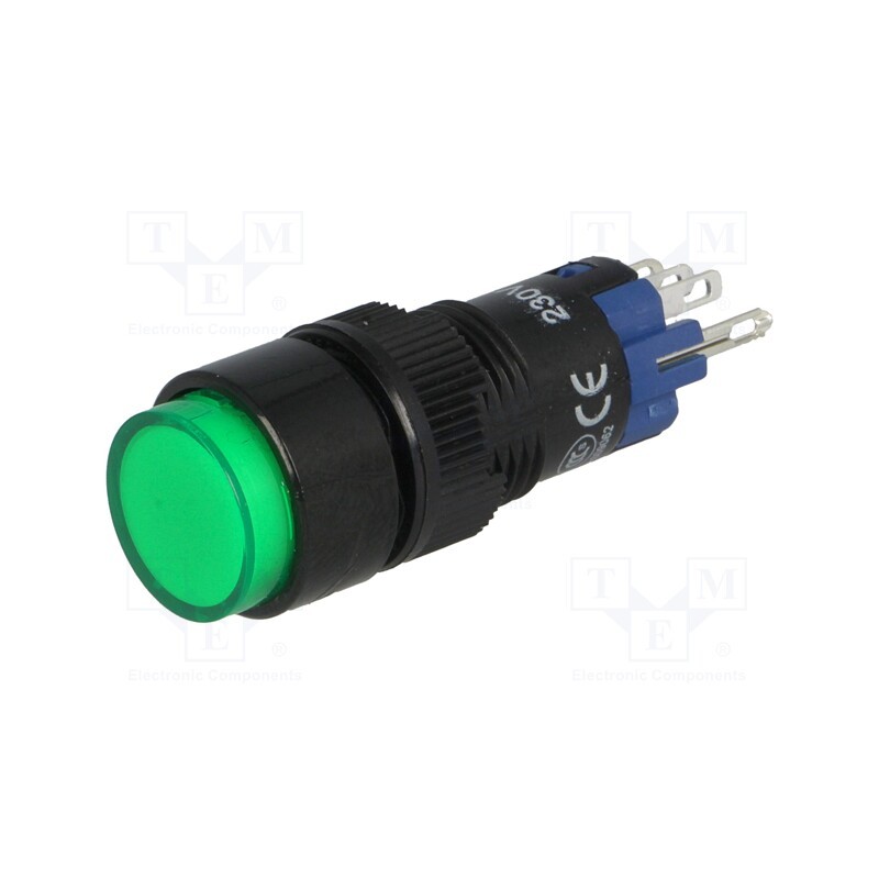 10 pcs : LAS2Y-11Z/230/G - Switch: push-button, Pos: 2, SPDT, 0.5A/250VAC, 1A/24VDC, ON-ON