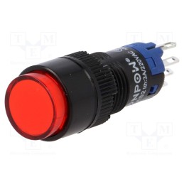 10 pcs : LAS2Y-11Z/230/R - Switch: push-button, Pos: 2, SPDT, 0.5A/250VAC, 1A/24VDC, ON-ON