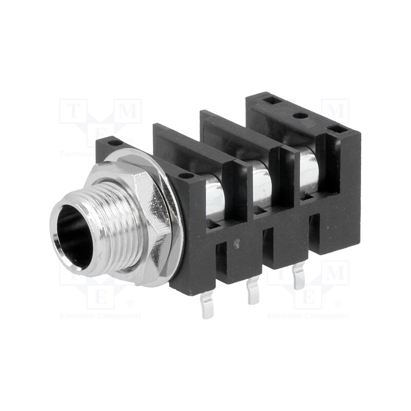 10 pcs : ACJS-MHDRM - Socket, Jack 6,3mm, female, stereo,with triple switch, ways: 3