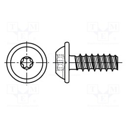 500 pcs : 3184819 - Screw, for plastic, 3x16, Head: button, Torx® PLUS, 10IP, steel