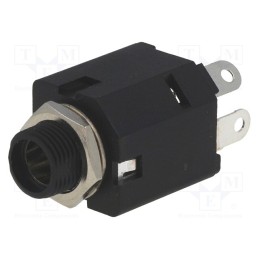 10 pcs : ACJS-MIVS-3S - Socket, Jack 6,3mm, female, stereo, ways: 3, straight, soldering