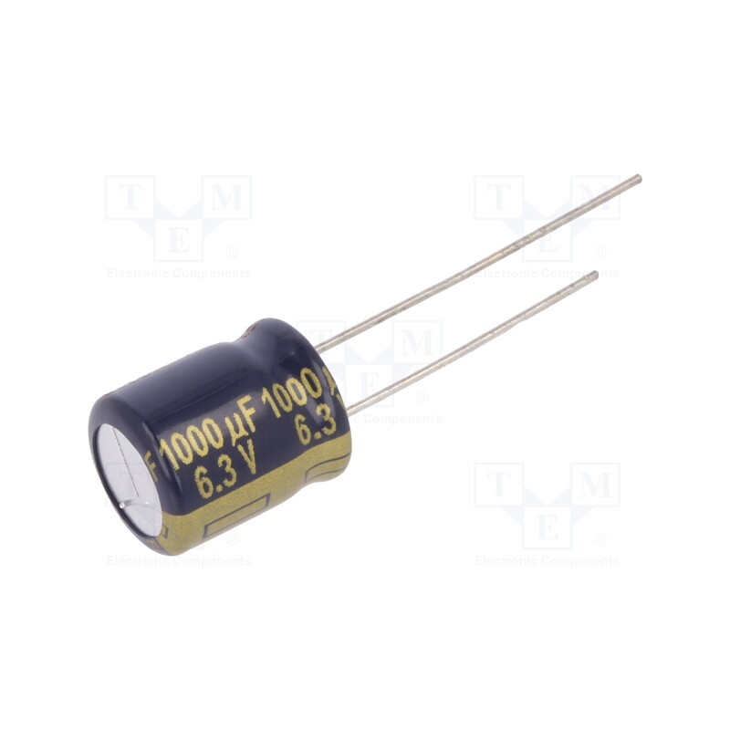 10 pcs : EEUFC0J102 - Capacitor: electrolytic, low ESR, THT, 1000uF, 6.3VDC, Ø10x12.5mm