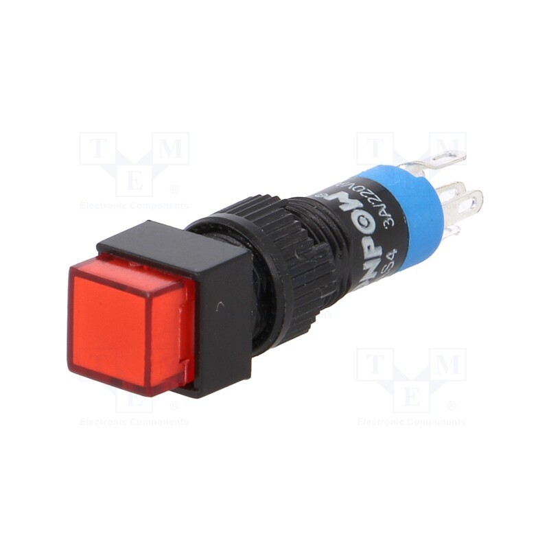 10 pcs : LAS4F-11Z/230/R - Switch: push-button, Pos: 2, SPDT, 0.5A/250VAC, 1A/24VDC, ON-ON