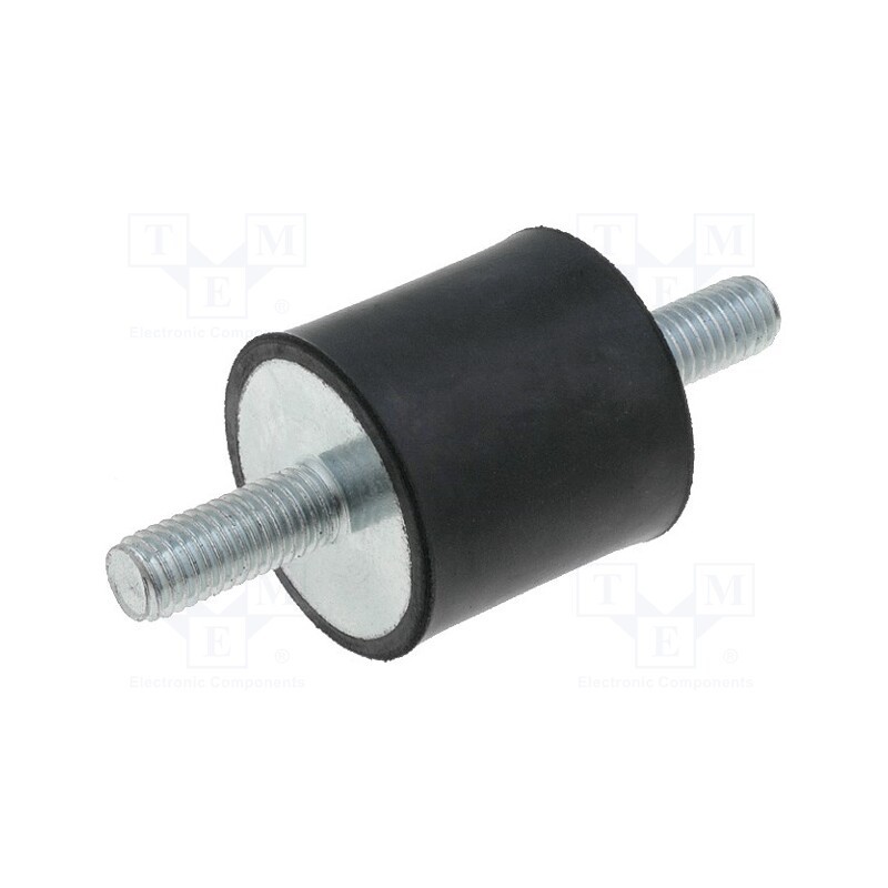 10 pcs : DVA.1-30-30-M8-20-55 - Vibration damper, M8, Ø: 30mm, rubber, L: 30mm, Thread len: 20mm