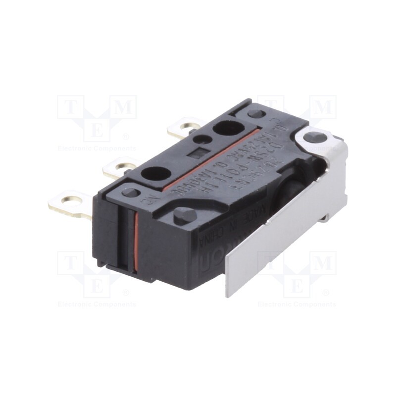 10 pcs : D2SWP01L1H - Microswitch SNAP ACTION, 0.1A/125VAC, with lever, SPDT, ON-(ON)