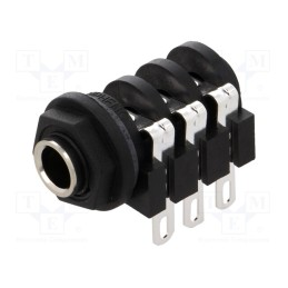 10 pcs : ACJS-PHS - Socket, Jack 6,3mm, female, stereo,with double switch, ways: 3