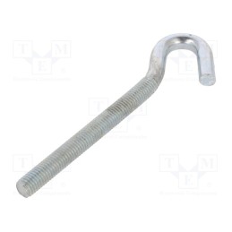 10 pcs : HZ10140 - Hook, angular, steel, zinc, Thread len: 95mm, Overall len: 140mm