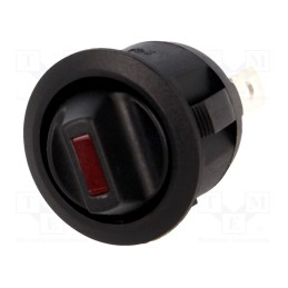 10 pcs : R13-112LP-02-BBRR-0D-L-1 - ROCKER, SPST, Pos: 2, ON-OFF, 20A/12VDC, black, LED,point, 12V, 50mΩ