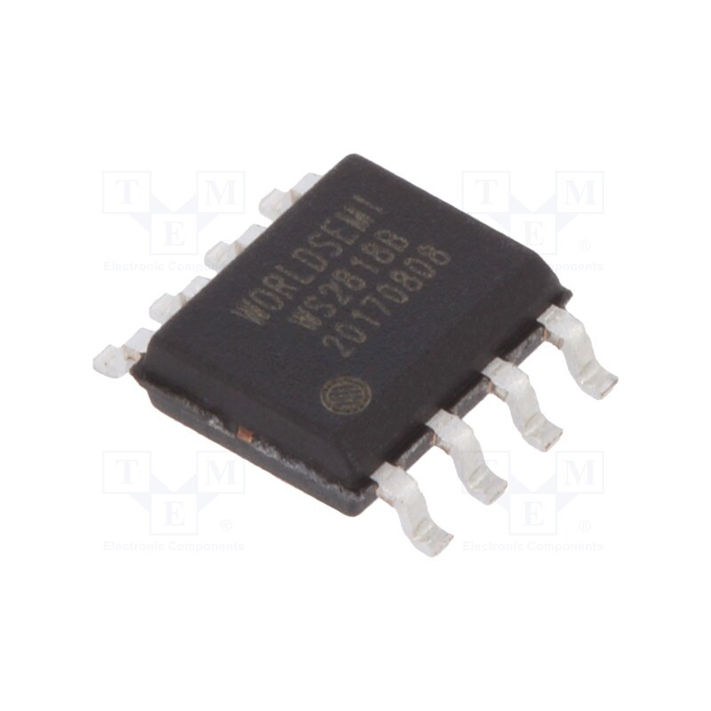 20 pcs : WS2818B - IC: driver, LED controller, SOP8, 16.5mA, 12V, Ch: 3, 3.5÷5.5VDC, PWM