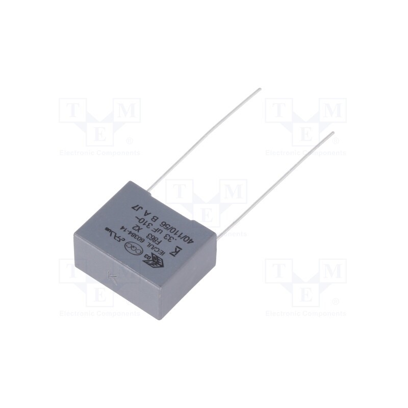 10 pcs : F863BN334K310ALW0L - Capacitor: polypropylene, 0.33uF, 18x14.5x8.5mm, THT, ±10%, 15mm