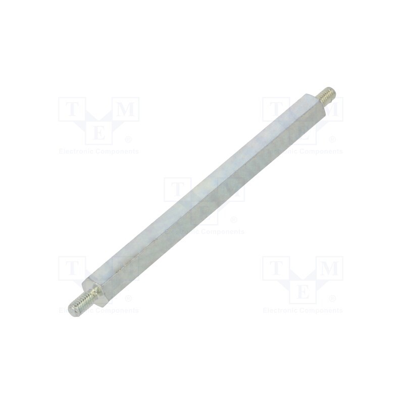 50 pcs : 425X65 - Screwed spacer sleeve, 65mm, Ext.thread: M3, hexagonal, steel
