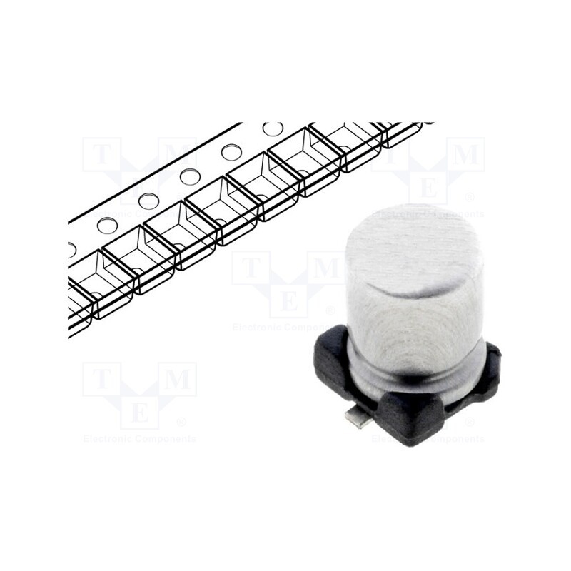 50 pcs : SC1C107M6L005VR259 - Capacitor: electrolytic, SMD, 100uF, 16VDC, Ø6.3x5.5mm, ±20%, 2000h
