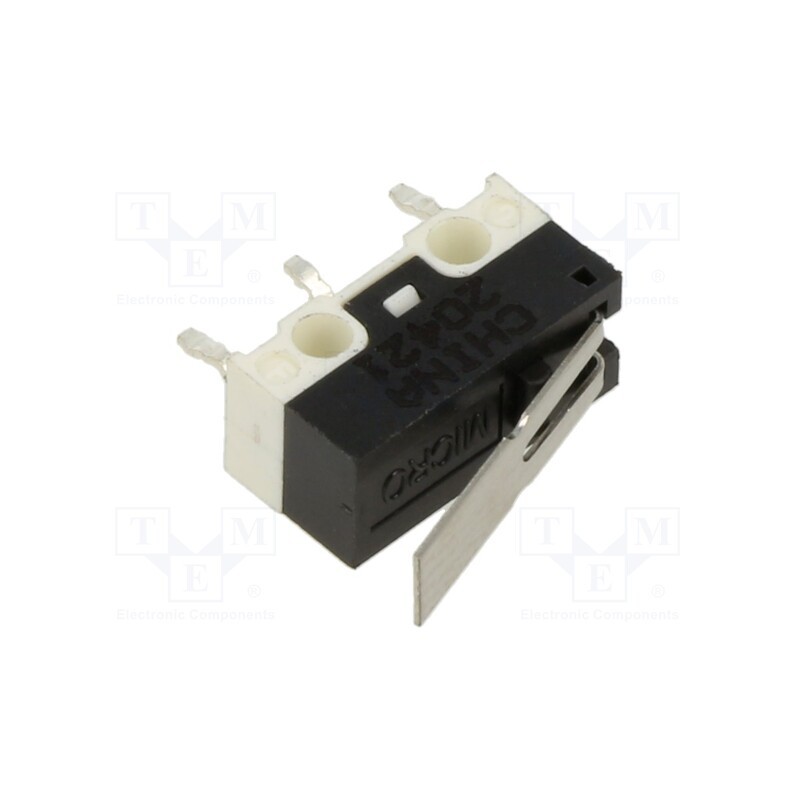 10 pcs : ZX40E30C01 - Microswitch SNAP ACTION, 3A/125VAC, with lever, SPDT, ON-(ON)
