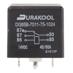 1 pcs - Durakool Plug In Power Relay, 24V dc Coil, 60A Switching Current, SPDT