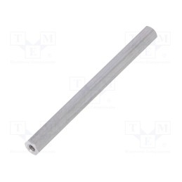50 pcs : 134X65 - Screwed spacer sleeve, 65mm, Int.thread: M3, hexagonal, aluminium
