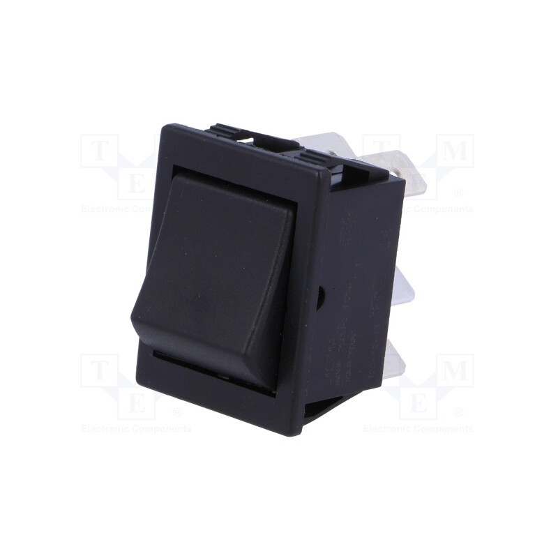 10 pcs : C1561ALMBB - ROCKER, DPDT, Pos: 2, ON-(ON), 16A/250VAC, black, none, Body: black
