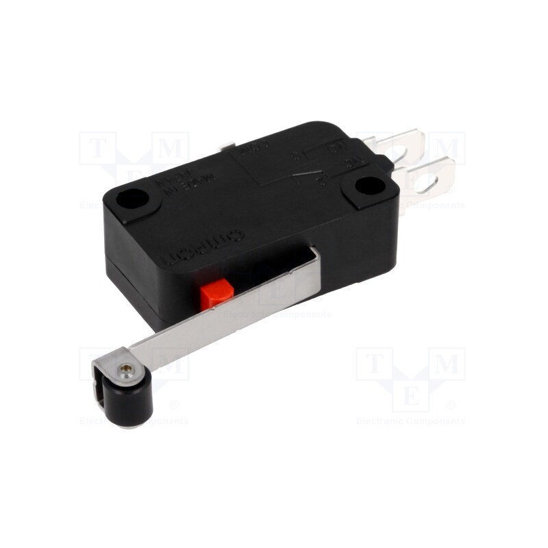 10 pcs : VX-56-1A3 - Microswitch SNAP ACTION, 5A/250VAC, with lever (with roller)