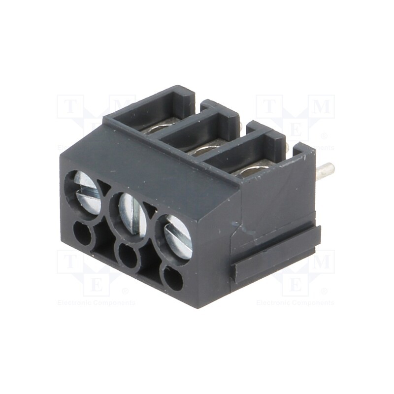 10 pcs : AK100/3DS-5,0-V/GRAU - PCB terminal block, angled 90°, 5mm, ways: 3, on PCBs, 0.5÷2.5mm2