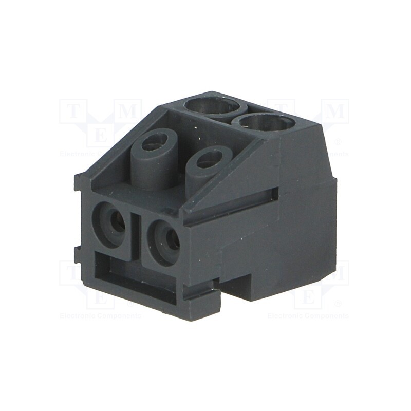 10 pcs : AK130/2-5,0-GRAU - Pluggable terminal block, 5mm, ways: 2, angled 90°, female, black