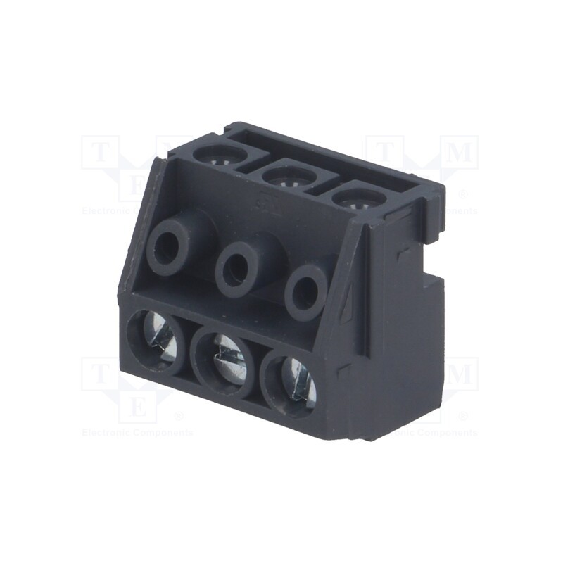 10 pcs : AK130/3-5,0-GRAU - Pluggable terminal block, 5mm, ways: 3, angled 90°, female, black