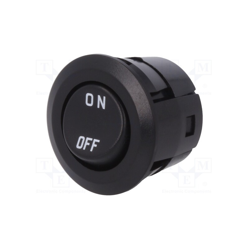 10 pcs : DS059K-ON-K - ROCKER, SPST, Pos: 2, ON-OFF, 3A/250VAC, black, none, Rcont max: 20mΩ