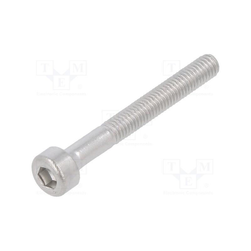 500 pcs : M3X25/D912-A4 - Screw, M3x25, 0.5, Head: cheese head, hex key, HEX 2,5mm, DIN 912