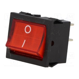 10 pcs : RSSM2014C3RD - ROCKER, DPST, Pos: 2, ON-OFF, 6A/250VAC, red, neon lamp, 35mΩ