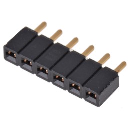 10 pcs - Samtec SLW Series Straight Through Hole Mount PCB Socket, 6-Contact, 1-Row, 2.54mm Pitch, Solder Termination