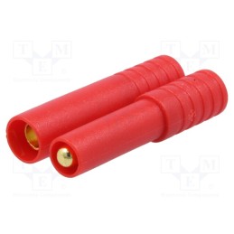 10 pcs : AM1009L - Plug, DC supply, AM-1009L, male + female, PIN: 2, for cable, red