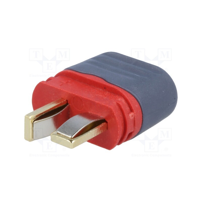 10 pcs : AM1015E-M - Plug, DC supply, AM-1015, male, PIN: 2, for cable, soldering, red