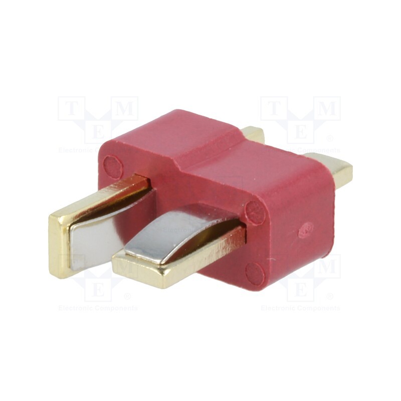 10 pcs : AM1015-M - Plug, DC supply, AM-1015, male, PIN: 2, for cable, soldering, red