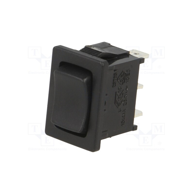 10 pcs : RF1-1G-DC-2-B - ROCKER, SP3T, Pos: 3, (ON)-OFF-(ON), 10A/24VDC, black, none, UL94V-2