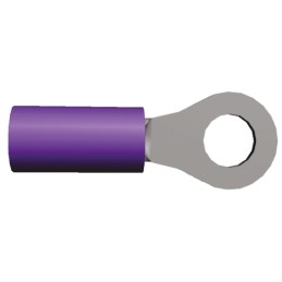 1 pcs - TE Connectivity, PIDG Insulated Ring Terminal, M3.5 Stud Size, 0.4mm² to 0.65mm² Wire Size, Purple, Red