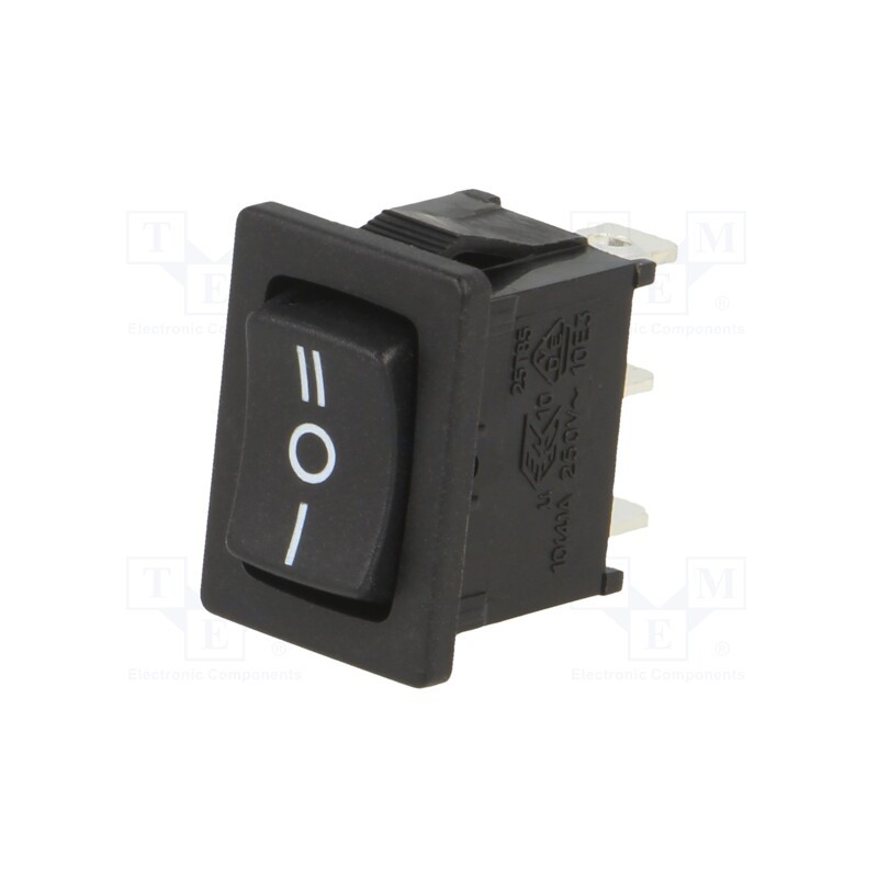 10 pcs : RF1-1F-DC-2-B-5 - ROCKER, SP3T, Pos: 3, ON-OFF-ON, 10A/24VDC, black, none, Body: black