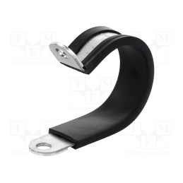 10 pcs : 61825257 - Fixing clamp, ØBundle : 32mm, W: 15mm, steel, Ømount.hole: 6.4mm