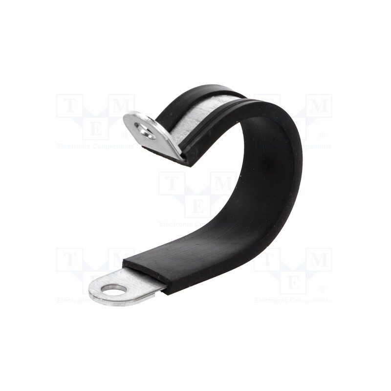 10 pcs : 61825257 - Fixing clamp, ØBundle : 32mm, W: 15mm, steel, Ømount.hole: 6.4mm