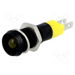 10 pcs : SMDD08114 - Indicator: LED, recessed, yellow, 24÷28VDC, Ø8.2mm, IP67, metal
