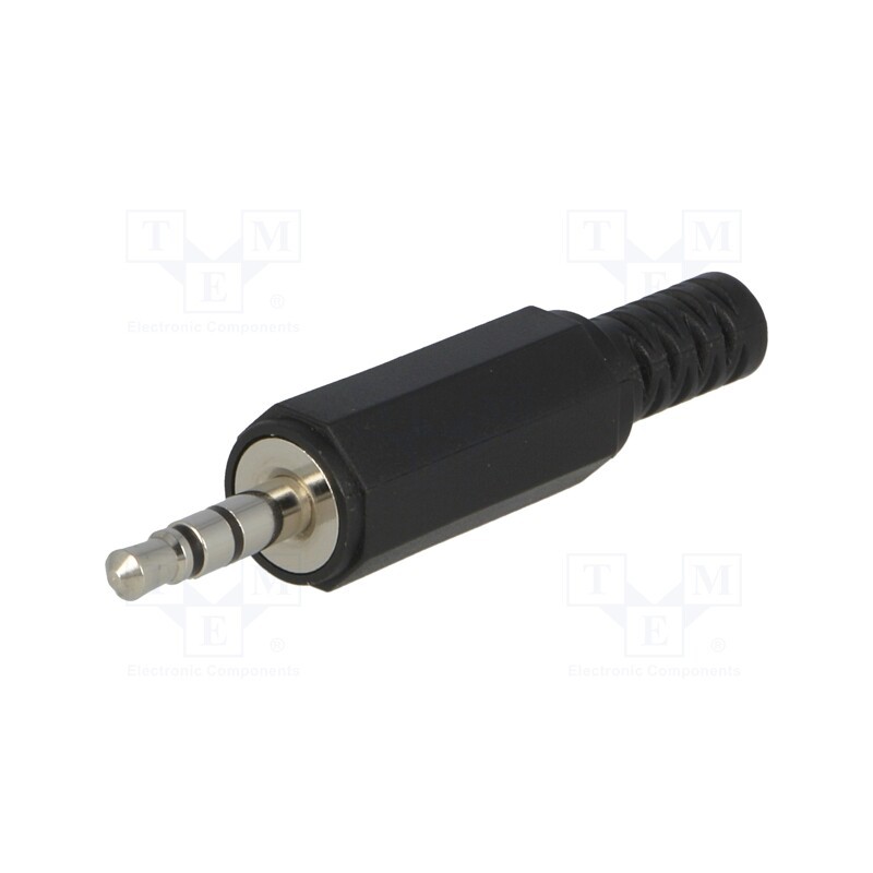 10 pcs : ASP-3.5-S-SR - Plug, Jack 3,5mm, male, with strain relief, ways: 3, straight