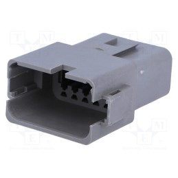 10 pcs : AT04-12PA - Connector: wire-wire, AT, male, plug, for cable, PIN: 12, grey, IP67