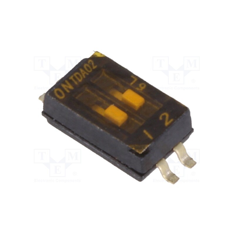 10 pcs : TDA02H0SB1 - Switch: DIP-SWITCH, Poles number: 2, OFF-ON, 0.025A/24VDC, Pos: 2