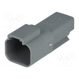 10 pcs : AT04-2P - Connector: wire-wire, AT, male, plug, for cable, PIN: 2, grey, IP67