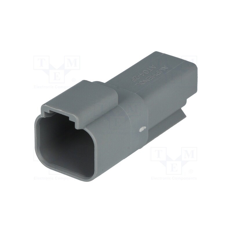 10 pcs : AT04-2P - Connector: wire-wire, AT, male, plug, for cable, PIN: 2, grey, IP67