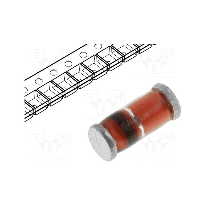 50 pcs : BZV55B12 L1 - Diode: Zener, 0.5W, 12V, 5mA, SMD, , MiniMELF glass