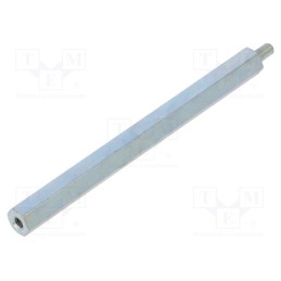 50 pcs : 225X70 - Screwed spacer sleeve, 70mm, Int.thread: M3, Ext.thread: M3, steel
