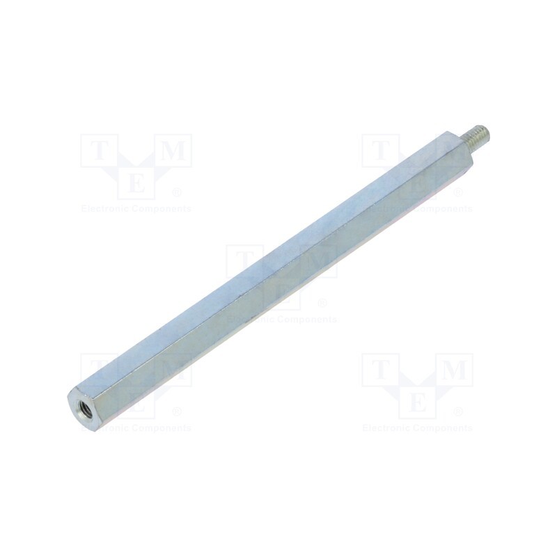 50 pcs : 225X70 - Screwed spacer sleeve, 70mm, Int.thread: M3, Ext.thread: M3, steel