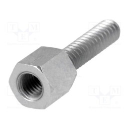 50 pcs : 2130X05/12 - Screwed spacer sleeve, 5mm, Int.thread: M3, Ext.thread: UNC4-40