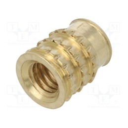 100 pcs : 001M3.5 - Threaded insert, brass, M3,5, BN 37885, L: 7mm, MULTISERT®