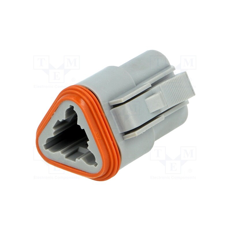 10 pcs : AT06-3S - Connector: wire-wire, AT, female, plug, for cable, PIN: 3, grey, IP67