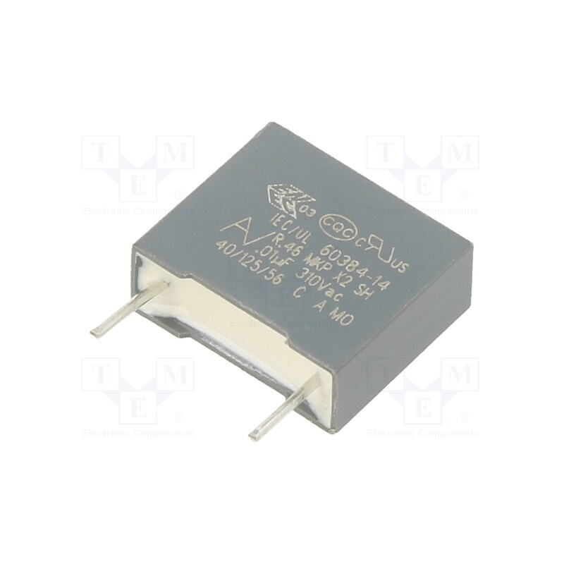 50 pcs : R463F210000H1K - Capacitor: polypropylene, 0.01uF, 13x11x5mm, THT, ±10%, 10mm